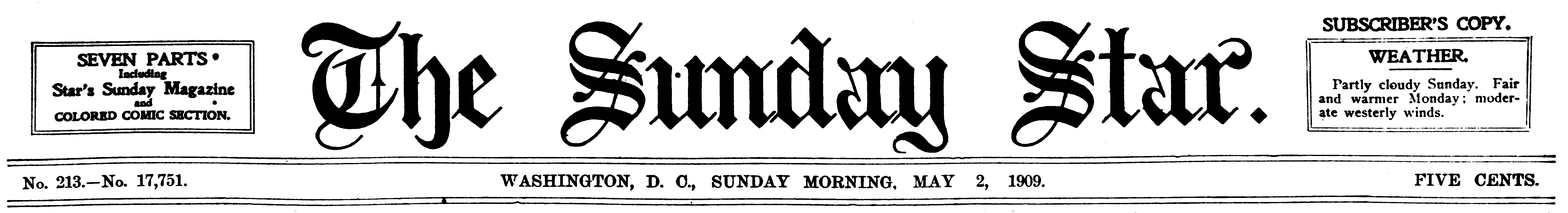 The Sunday Star May 2, 1909