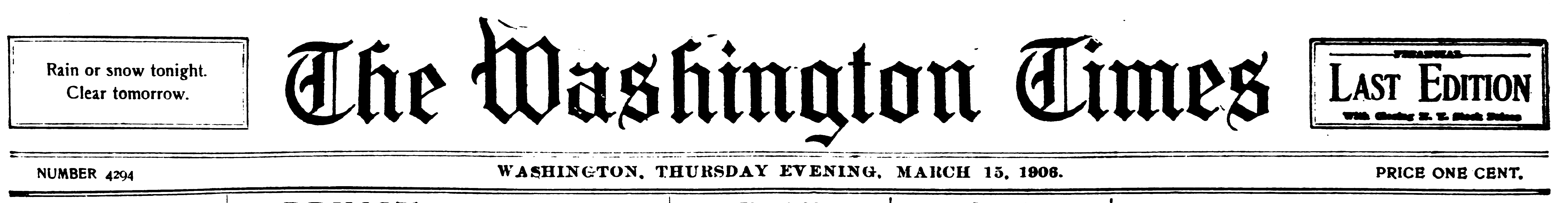 The Washington Times; March 15, 1906